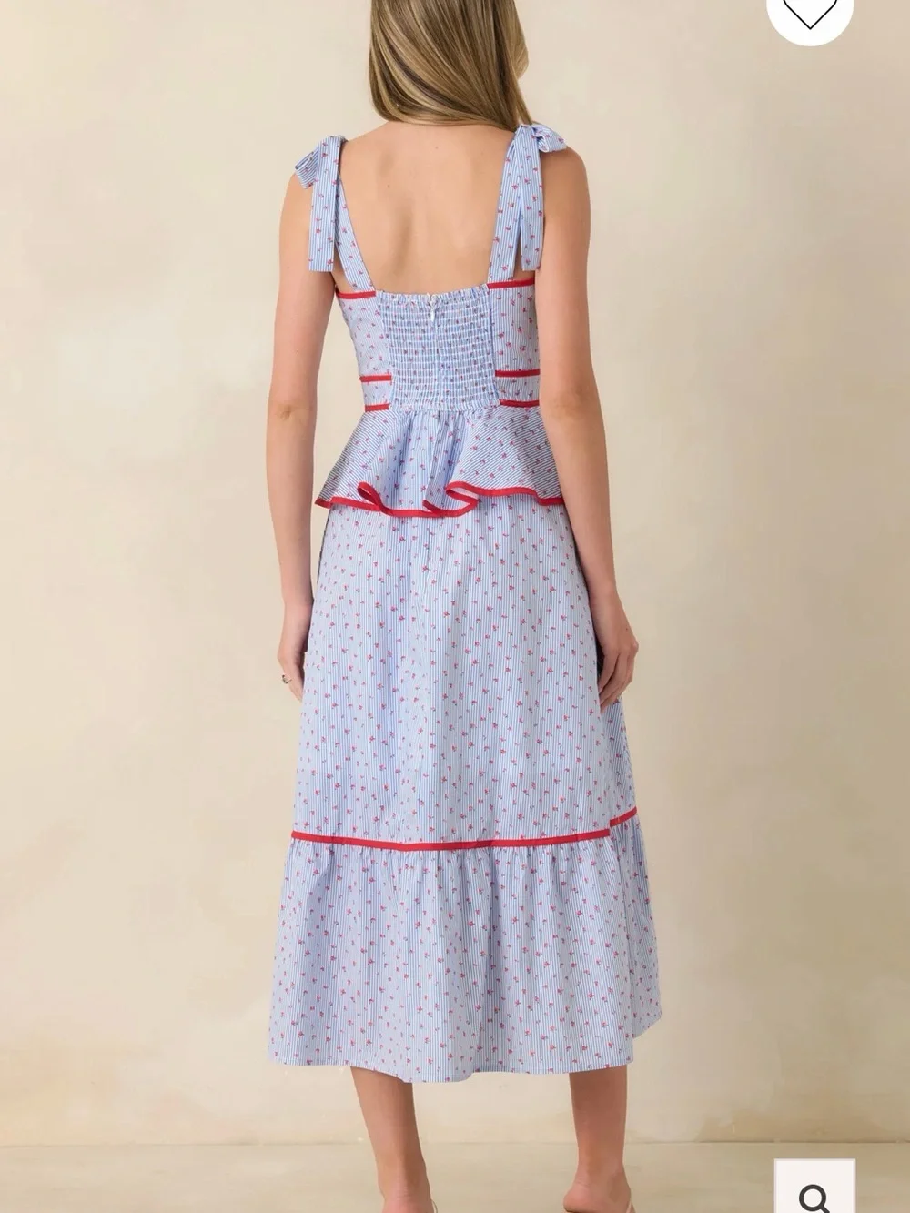Entro Peplum midi dress with tie shoulder - Picture 3 of 3